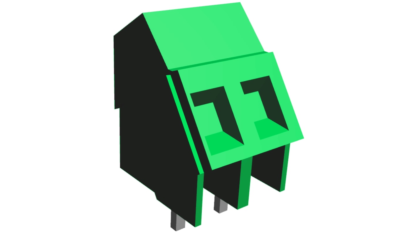 7966902 TE Connectivity 5mm Pitch 2 Way Angled Pluggable Terminal