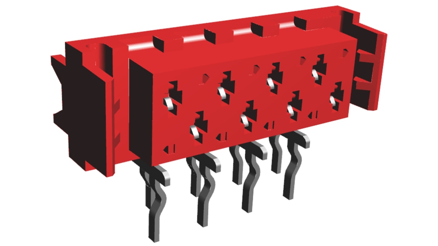 TE Connectivity Micro-MaTch Series Straight Through Hole Mount PCB Socket, 8-Contact, 2-Row, 1.27mm Pitch, Solder