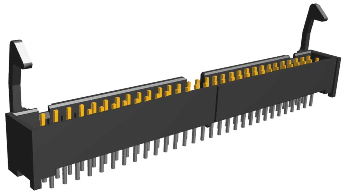 TE Connectivity AMP-LATCH Series Straight Through Hole PCB Header, 60 Contact(s), 2.54mm Pitch, 2 Row(s), Shrouded