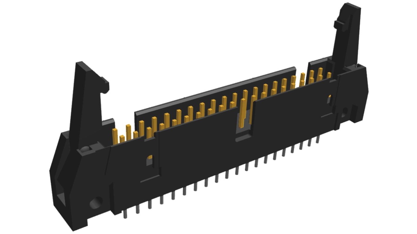 TE Connectivity AMP-LATCH Series Straight Through Hole PCB Header, 40 Contact(s), 2.54mm Pitch, 2 Row(s), Shrouded