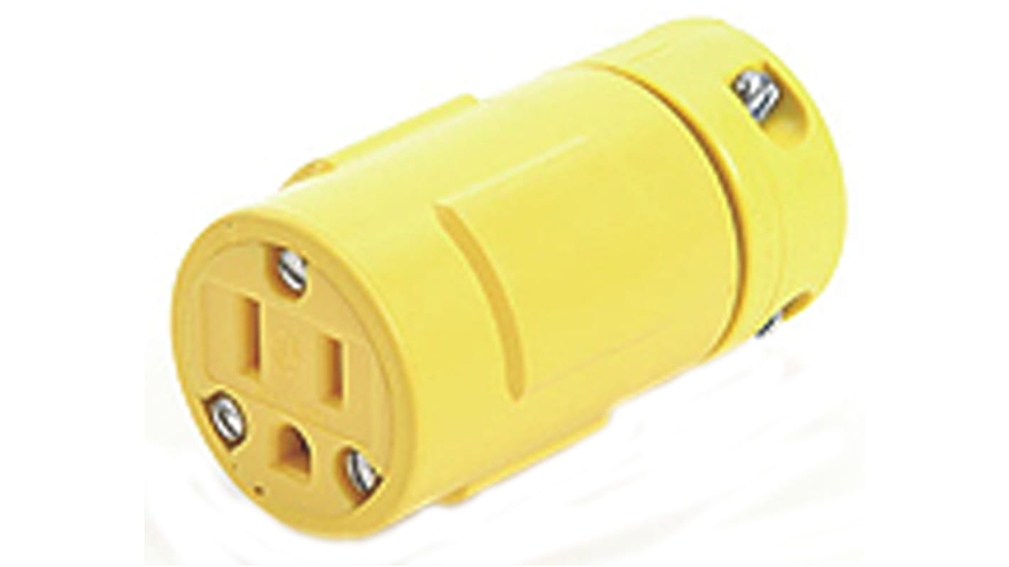 Toma Molex de 2P de color Amarillo, para EE.UU., 125 V, 15A, Montaje de Cable