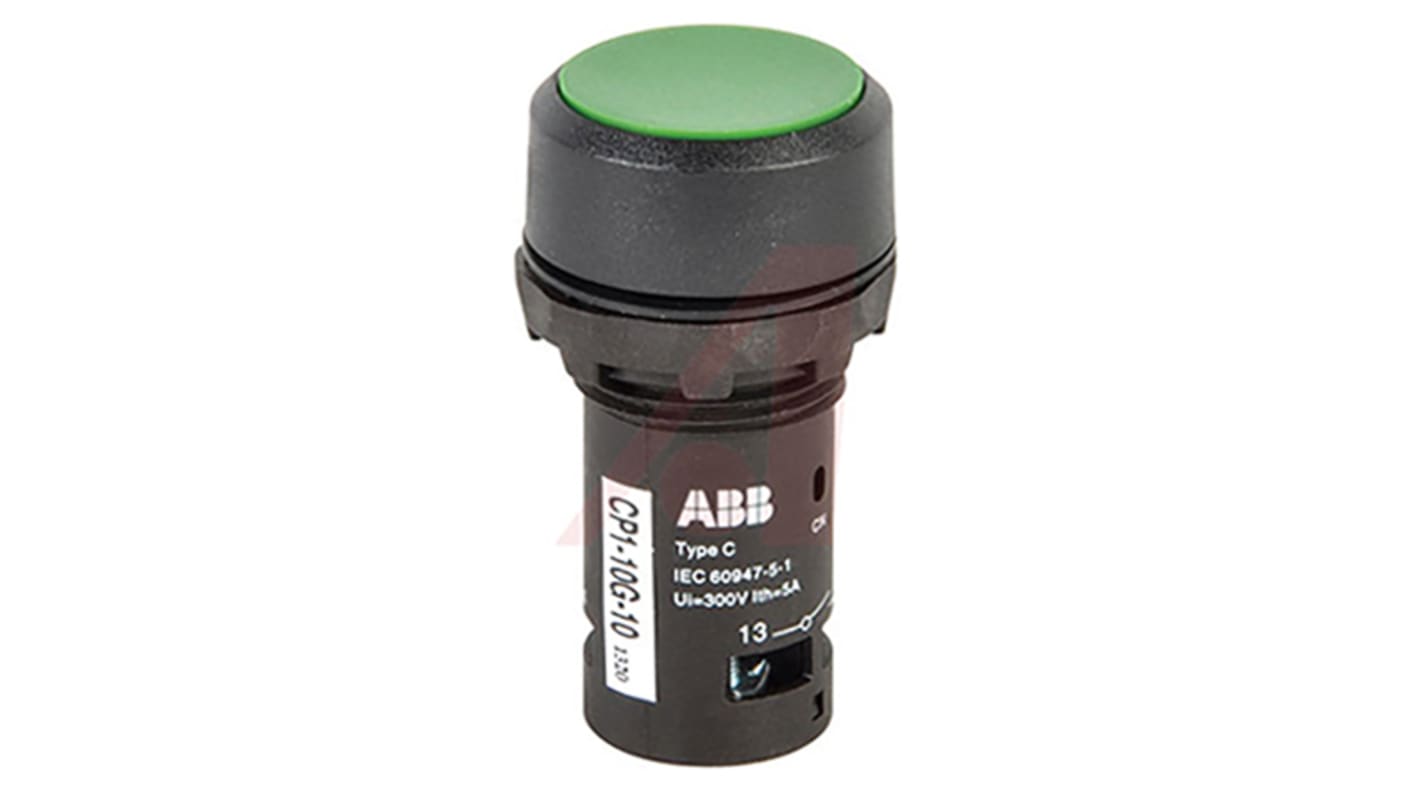 CP110G-10 | ABB Compact Series Push Button, Panel Mount, 22mm Cutout ...