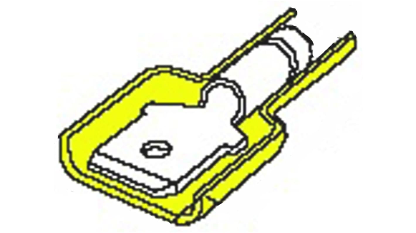 Molex Avikrimp 19001 Yellow Insulated Male Spade Connector, Tab, 6.35 x 0.81mm Tab Size, 3mm² to 5mm²