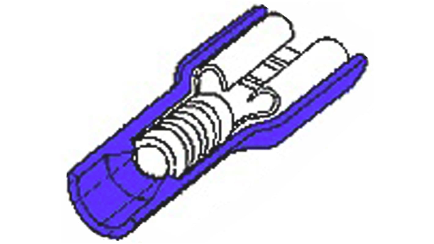 Molex InsulKrimp 19005 0005 Flachsteckhülse, Blau, Isoliert, 6.35 x 0.81mm, Buchse, 1.3mm² - 2mm², 16AWG min