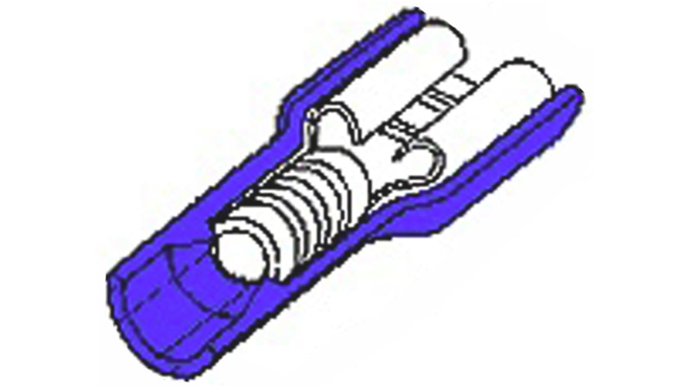 Terminal de lengüeta hembra aislado de color Azul Molex InsulKrimp 19005 de crimpar, 6.35 x 0.81mm, 1.3mm² → 2mm²,