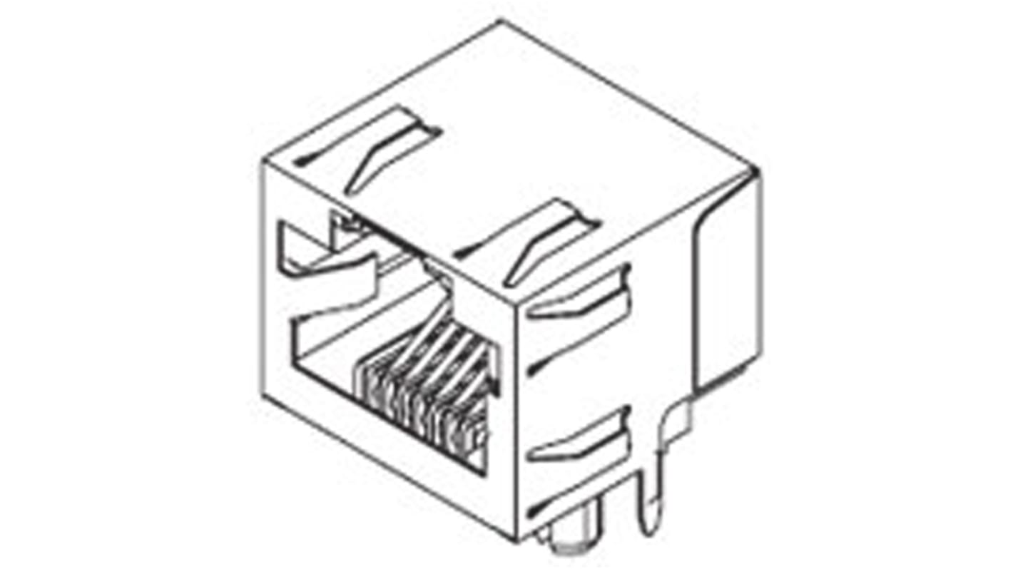 Conector RJ11 Cat3 Hembra Molex serie 43860, de 6 vías, apantallamiento STP