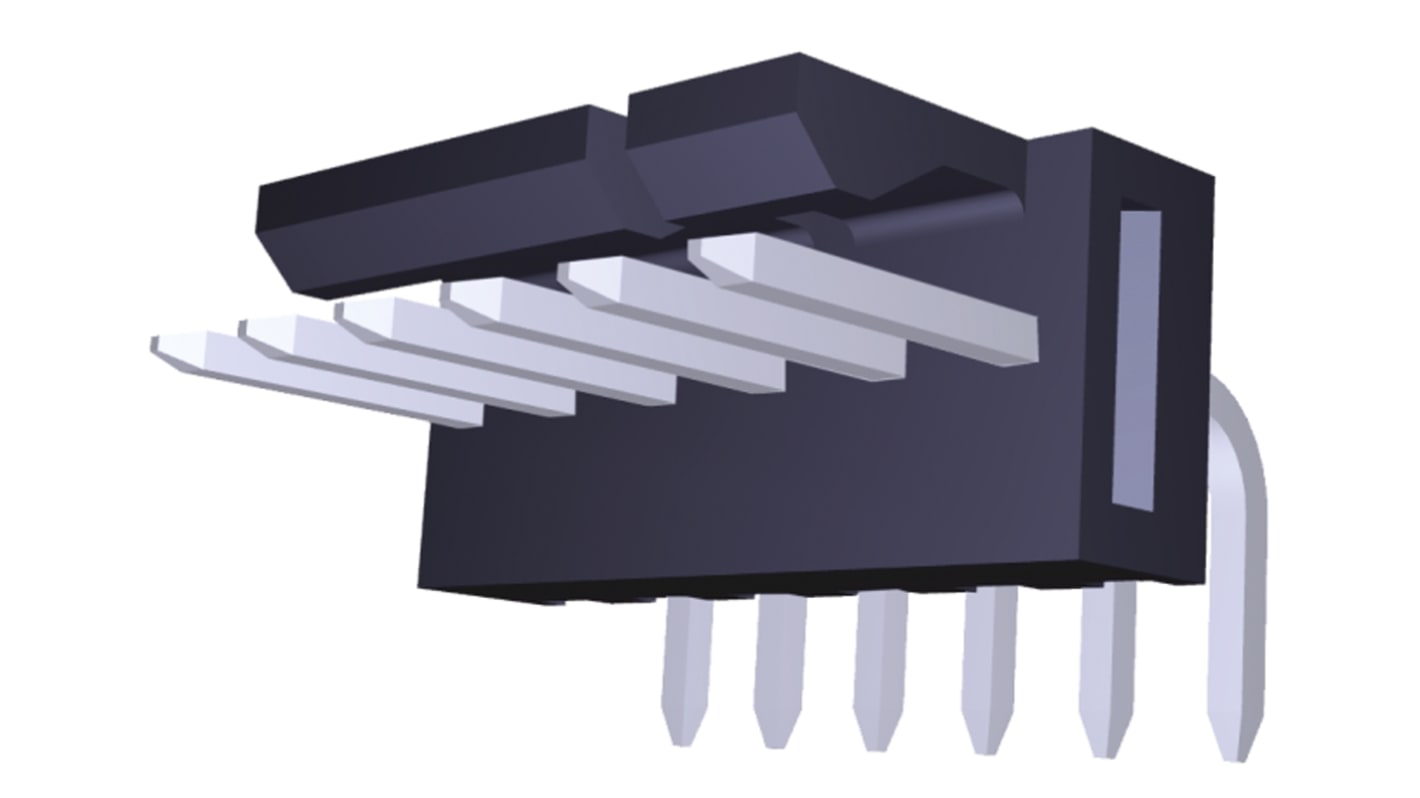 Molex KK 254 Series Right Angle Through Hole Pin Header, 6 Contact(s), 2.54mm Pitch, 1 Row(s), Unshrouded