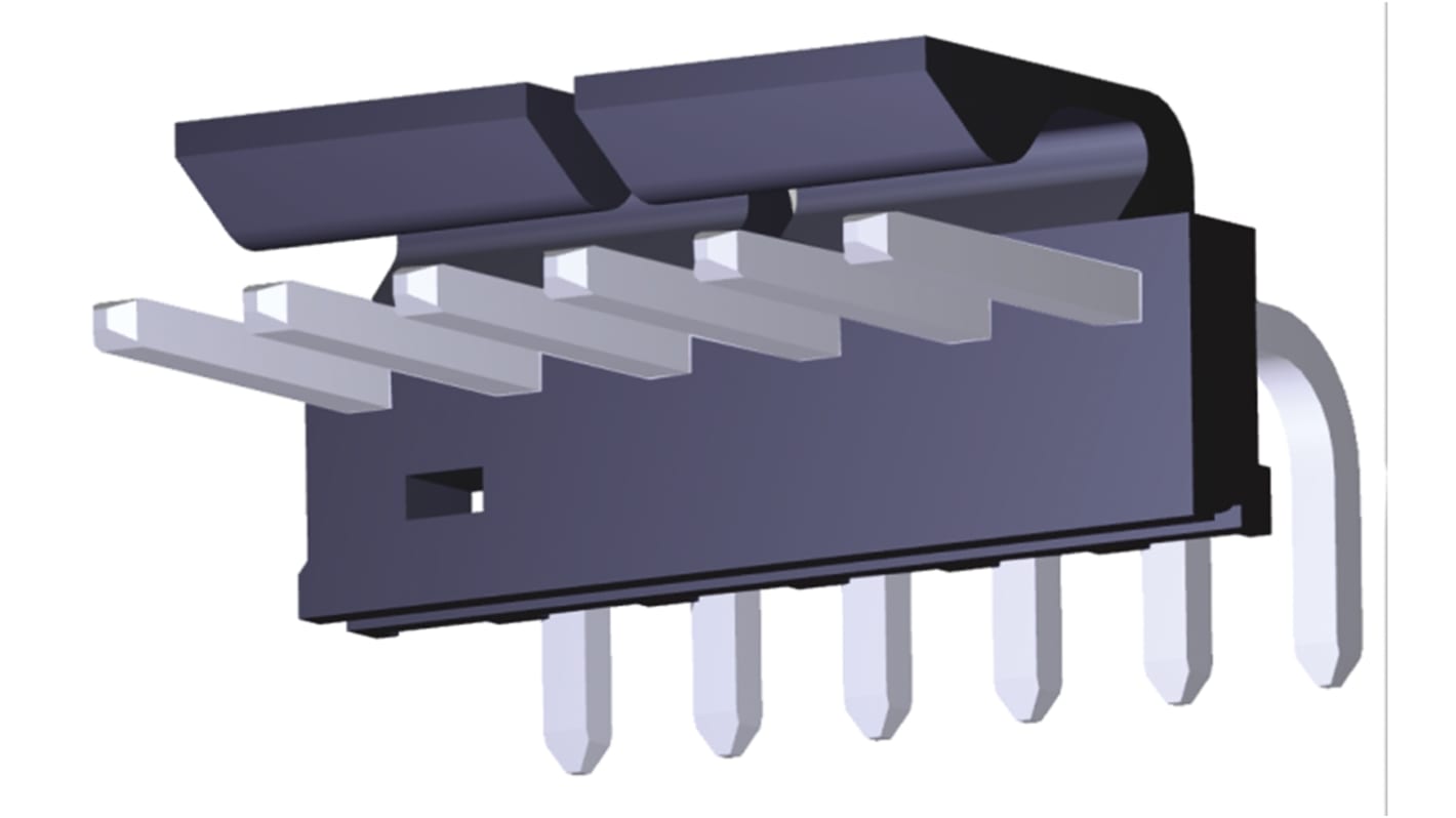 Connettore maschio Molex, 6 vie, 1 fila, passo 3.96mm