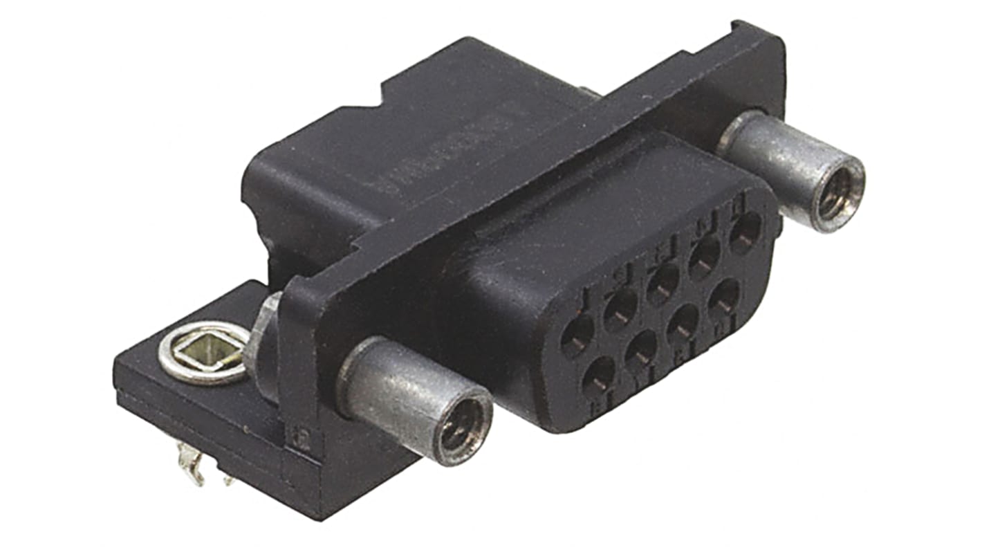 TE Connectivity Amplimite HD-20 9 Way Right Angle Through Hole D-sub Connector Socket, with 4-40 UNC Female Screwlocks,