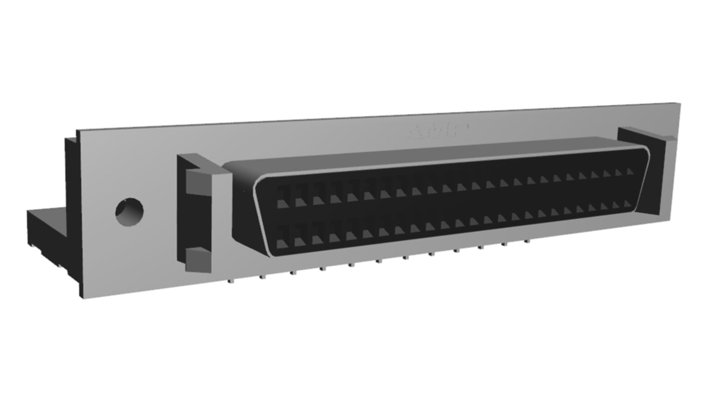 TE Connectivity Amplimite .050 III Sub-D Steckverbinder Buchse abgewinkelt, 50-polig / Raster 1.27mm, Durchsteckmontage