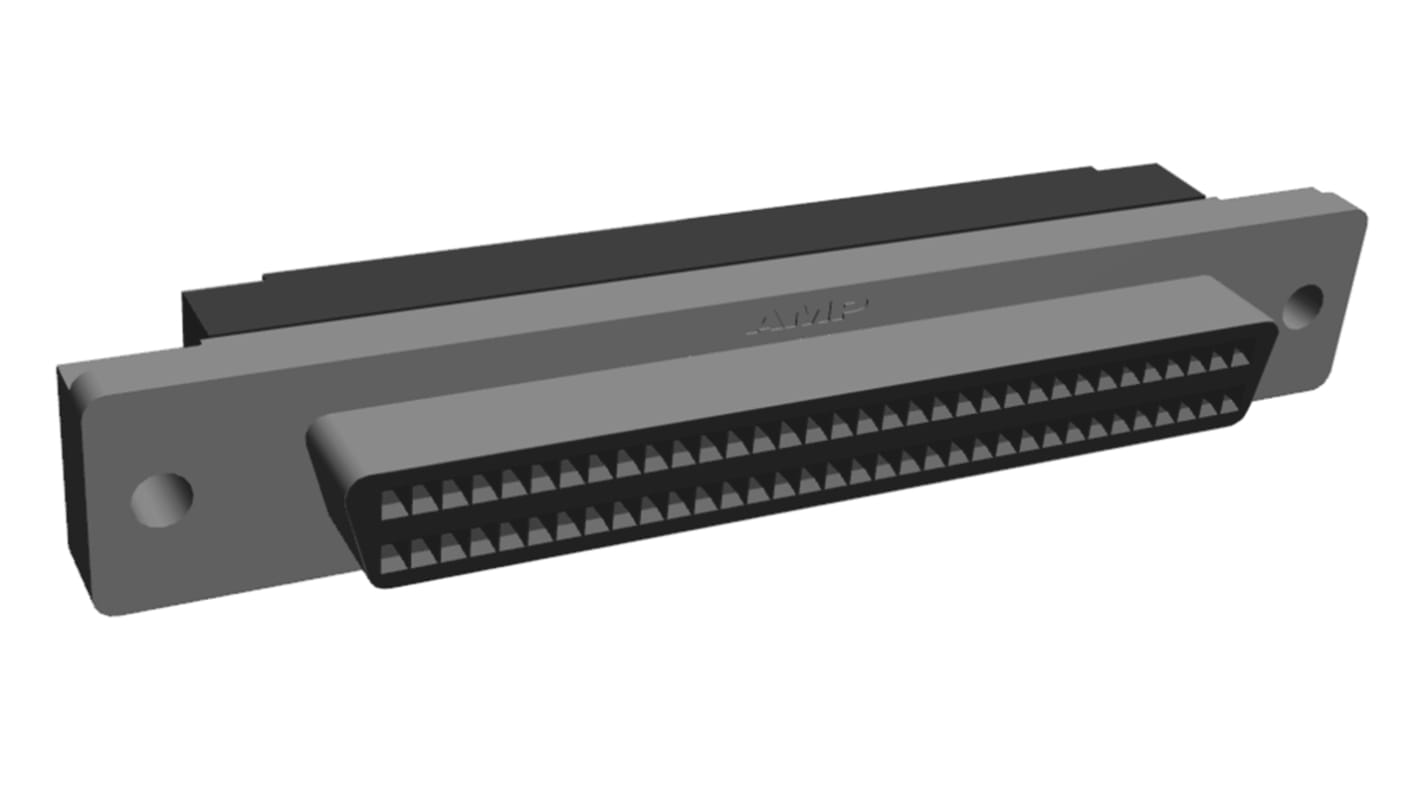 TE Connectivity, AMPLIMITE .050 III Female 68 Pin Straight Panel Mount SCSI Connector 1.27mm Pitch, IDC, No Latch