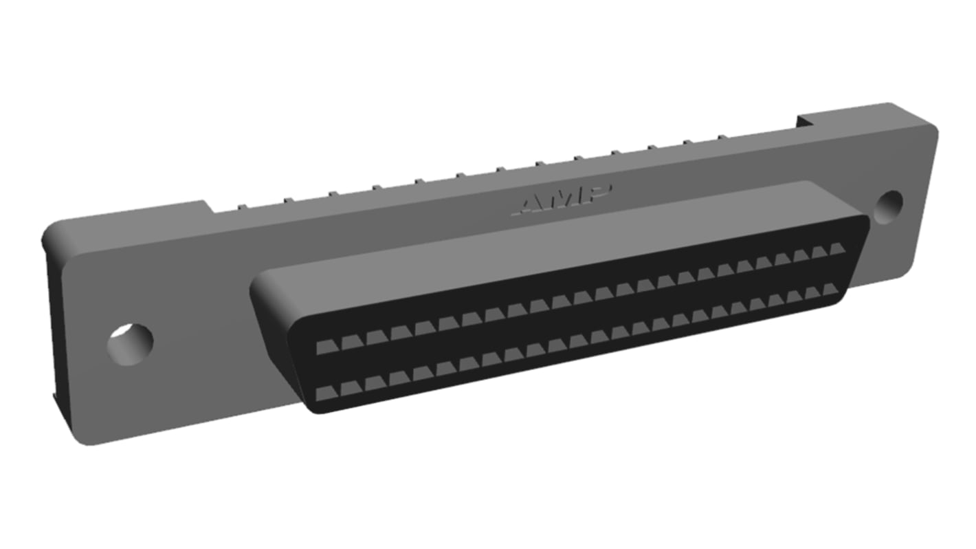 TE Connectivity, Lige SCSI konnektor, serie AMPLIMITE .050 III, 50-Polet Hun, Printmontering, 1.27mm Afstand, Lodde,