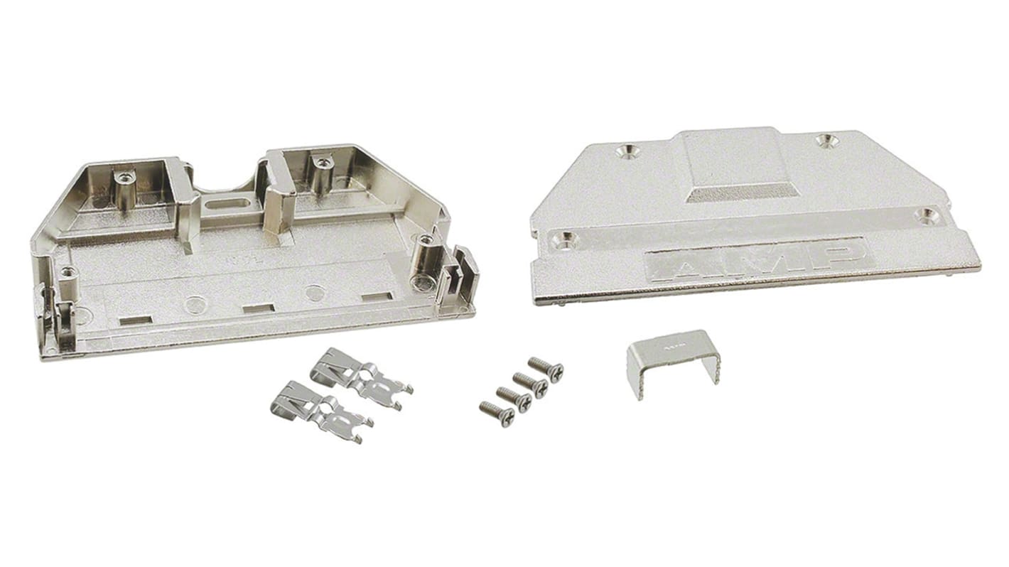 TE Connectivity AMPLIMITE .050 Series Zinc D Sub Backshell, 100 Way, Strain Relief