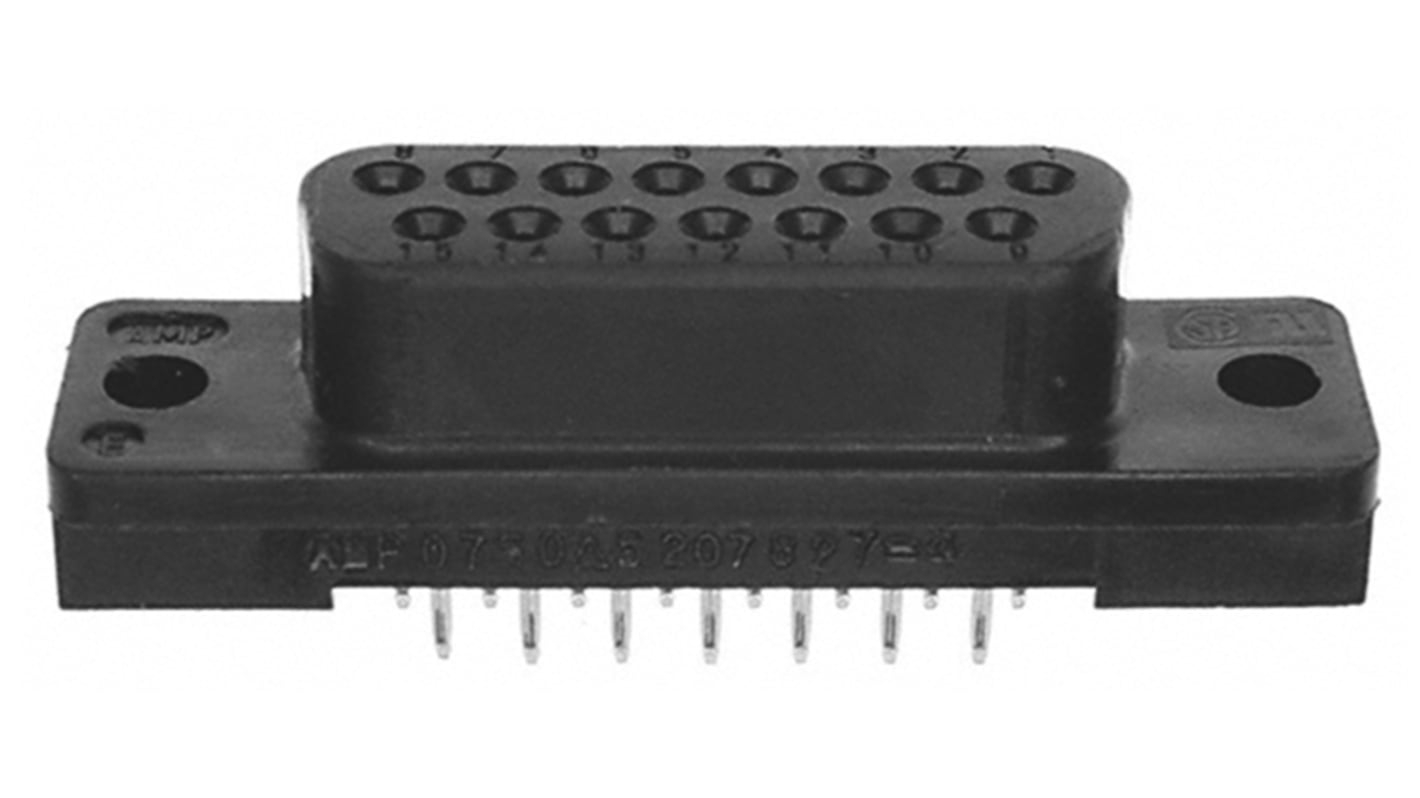 Conector D-sub TE Connectivity, Serie Amplimite HD-20, paso 2.74mm, Recto, Montaje en orificio pasante, Hembra,