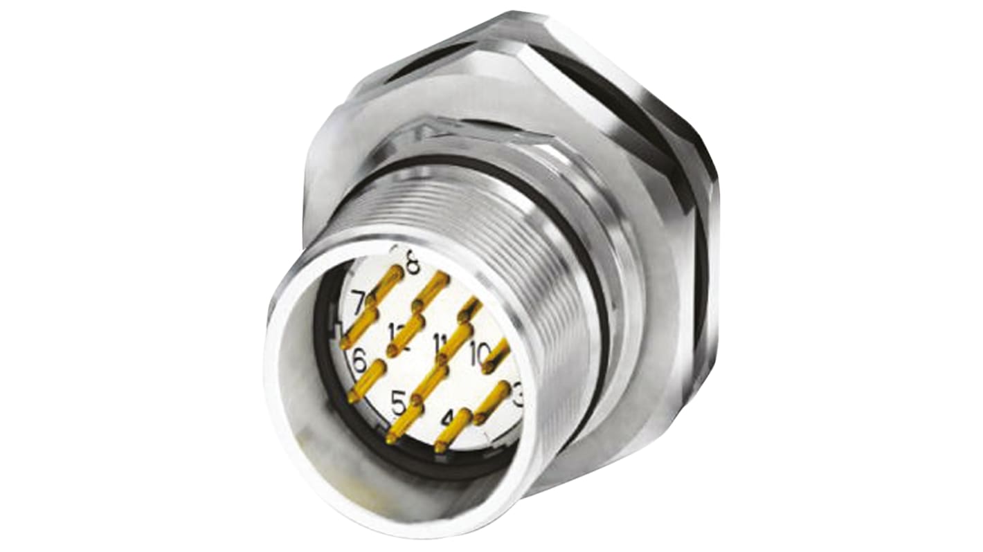 Phoenix Contact Circular Connector, 12 Contacts, Panel Mount, M23 Connector, Plug, Male, IP67, CA Series