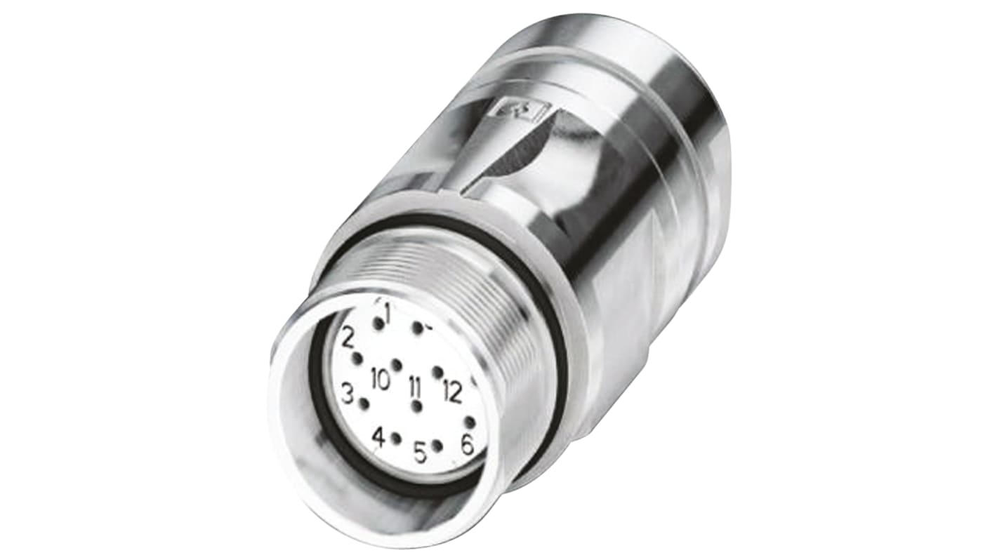 Conector circular Phoenix Contact hembra serie CA de 19 vías hembra, montaje aéreo, IP67