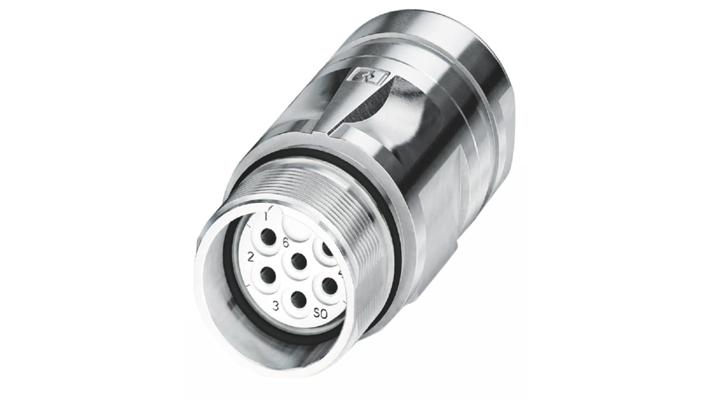 Conector circular Phoenix Contact hembra serie CA de 9 vías hembra, montaje aéreo, IP67