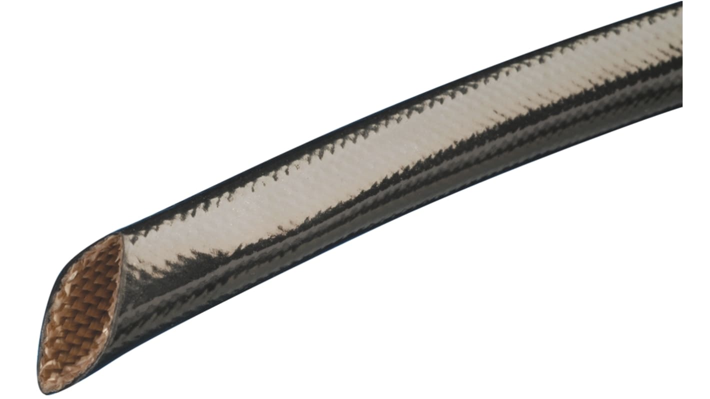 Guaina per cavi intrecciata Alpha Wire in PVC in fibra di vetro, Ø 5.69mm, L. 30m, col. Nero, espandibile