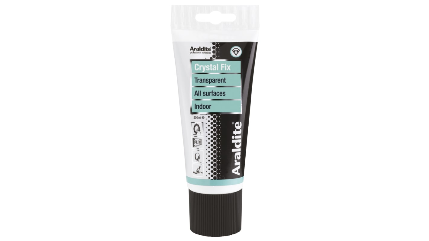 Chrystal Fix Acrylklebstoff Paste transparent, Tube 200 ml, für Ziegel, Keramik, Beton, Glas, Metall, Putz, Kunststoff,