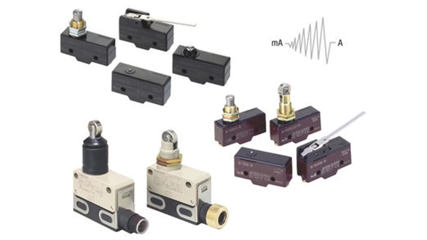 Omron Roller Plunger Limit Switch, NO/NC, IP65, SPDT, 480V ac Max, 480 V ac 15 A, 125 V dc 500mA Max