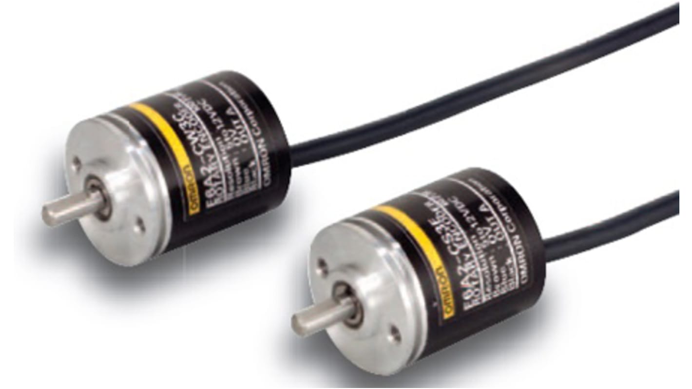 Omron E6A2 Series Incremental Incremental Encoder, 100 ppr, NPN Open Collector Signal, Solid Type, 4mm Shaft