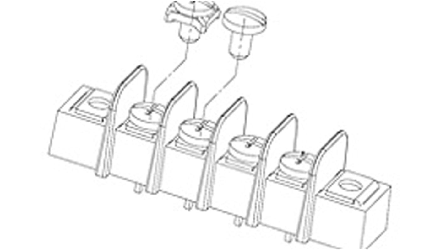 Přepážková lišta, počet kontaktů: 4, rozteč: 9.53mm, počet řad: 1, 15A, 300 V