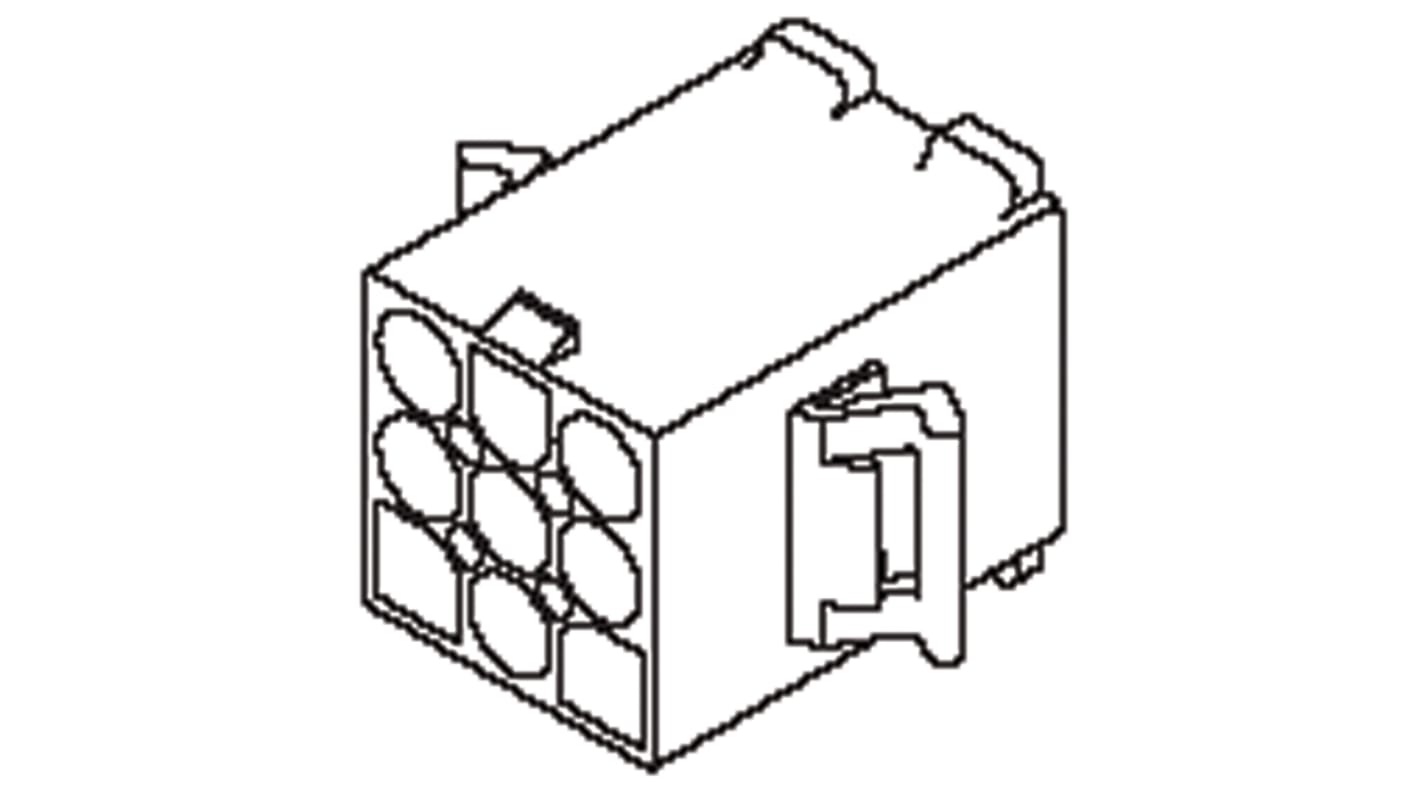 Boitier de connecteur Mâle, 6 contacts sur 2 rangs, pas 6.7mm, Droit, Montage en surface, série STANDARD .093"