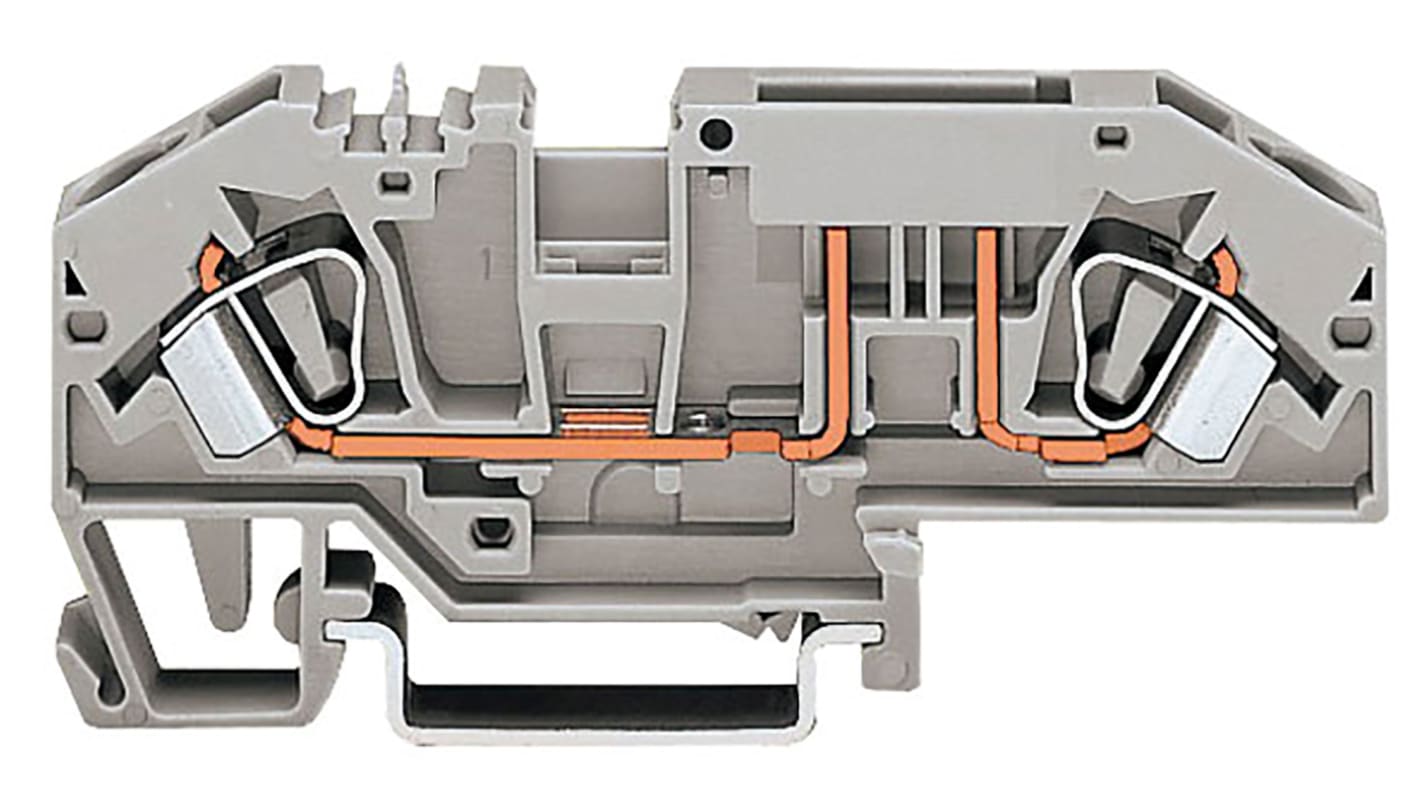 282696 Wago 282 Series Grey Fuse Terminal Block, 6mm², SingleLevel