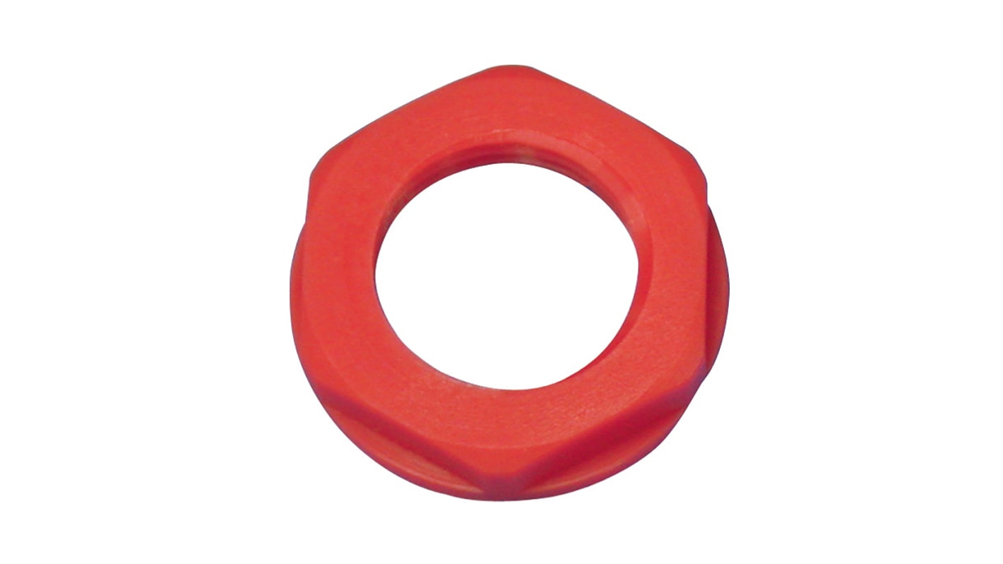 RS PRO Red Nylon 66 Cable Gland Locknut, M25 Thread, IP68