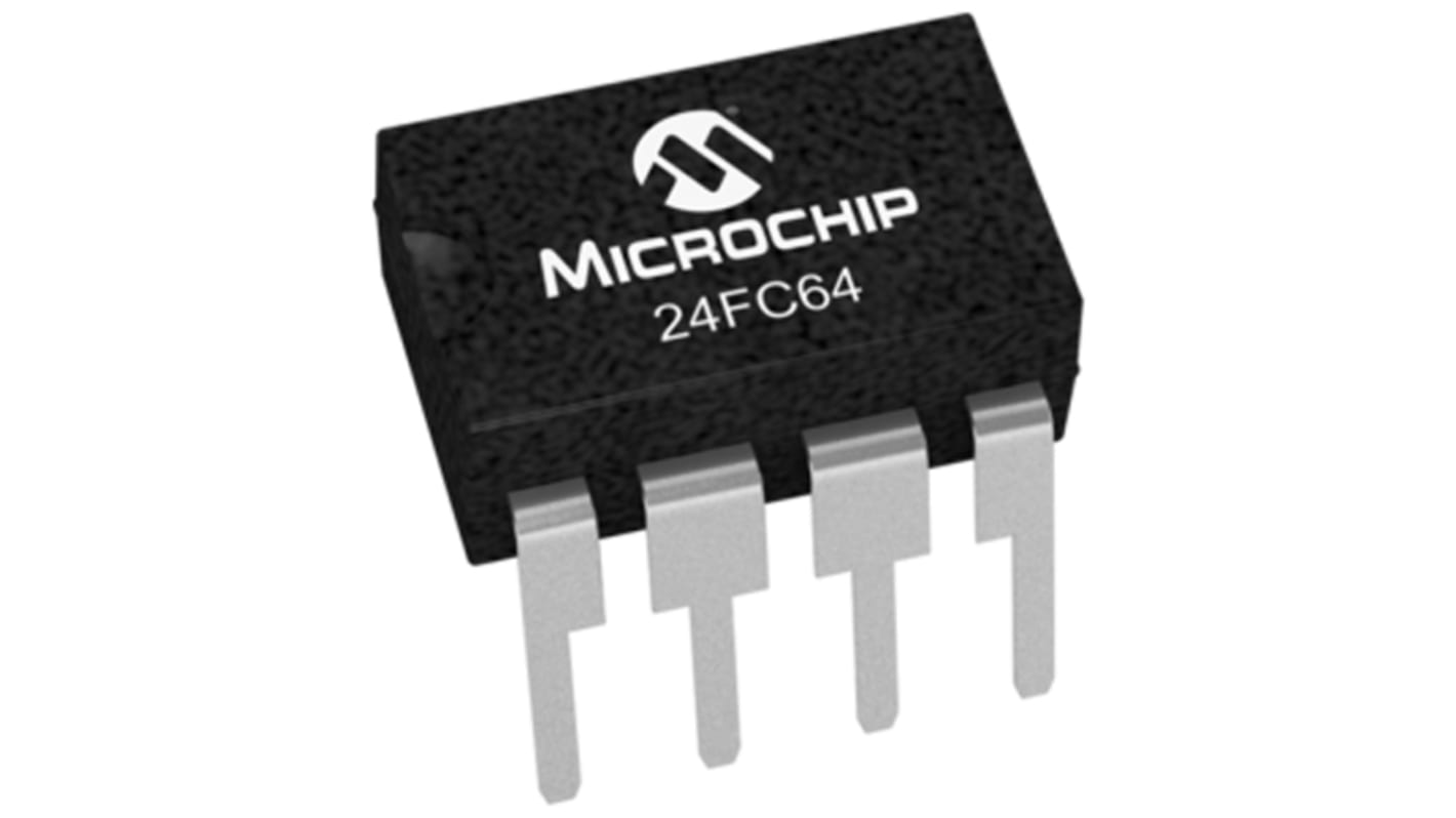 Microchip 64kbit Serieller EEPROM-Speicher, Seriell-I2C Interface, PDIP, 1000ns THT 8K x 8 bit, 8 x 8-Pin 8bit
