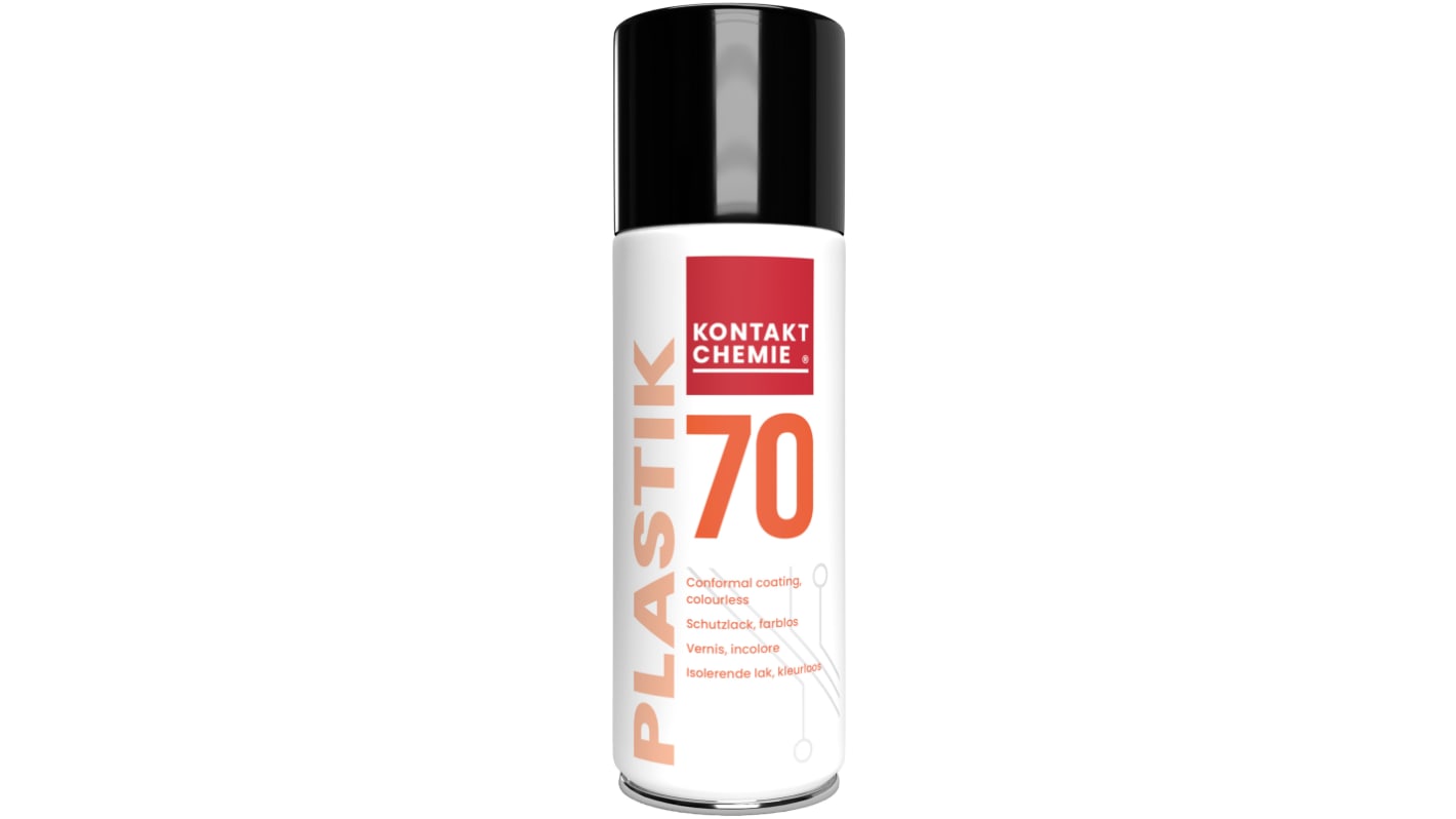 Vernis de blocage Kontakt Chemie PLASTIK 70, Résine Acrylique, Transparent, Aérosol 400 ml