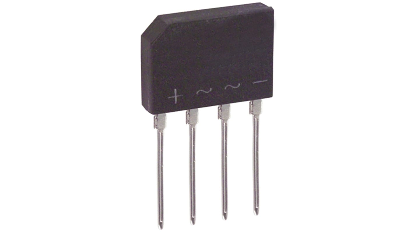 DiodesZetex 整流用 ブリッジダイオード 単相 1.5A, 600V, 14.75 x 3.65 x 10.6mm, KBP06G