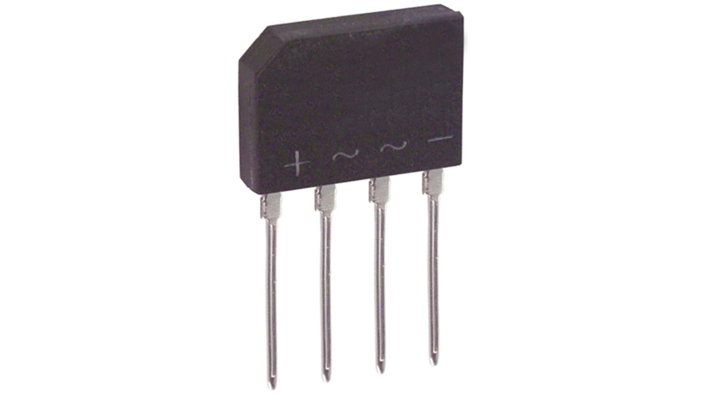 DiodesZetex Brückengleichrichter, 1-phasig 2A 50V THT 1.1V KBP 4-Pin 500μA Siliziumverbindung