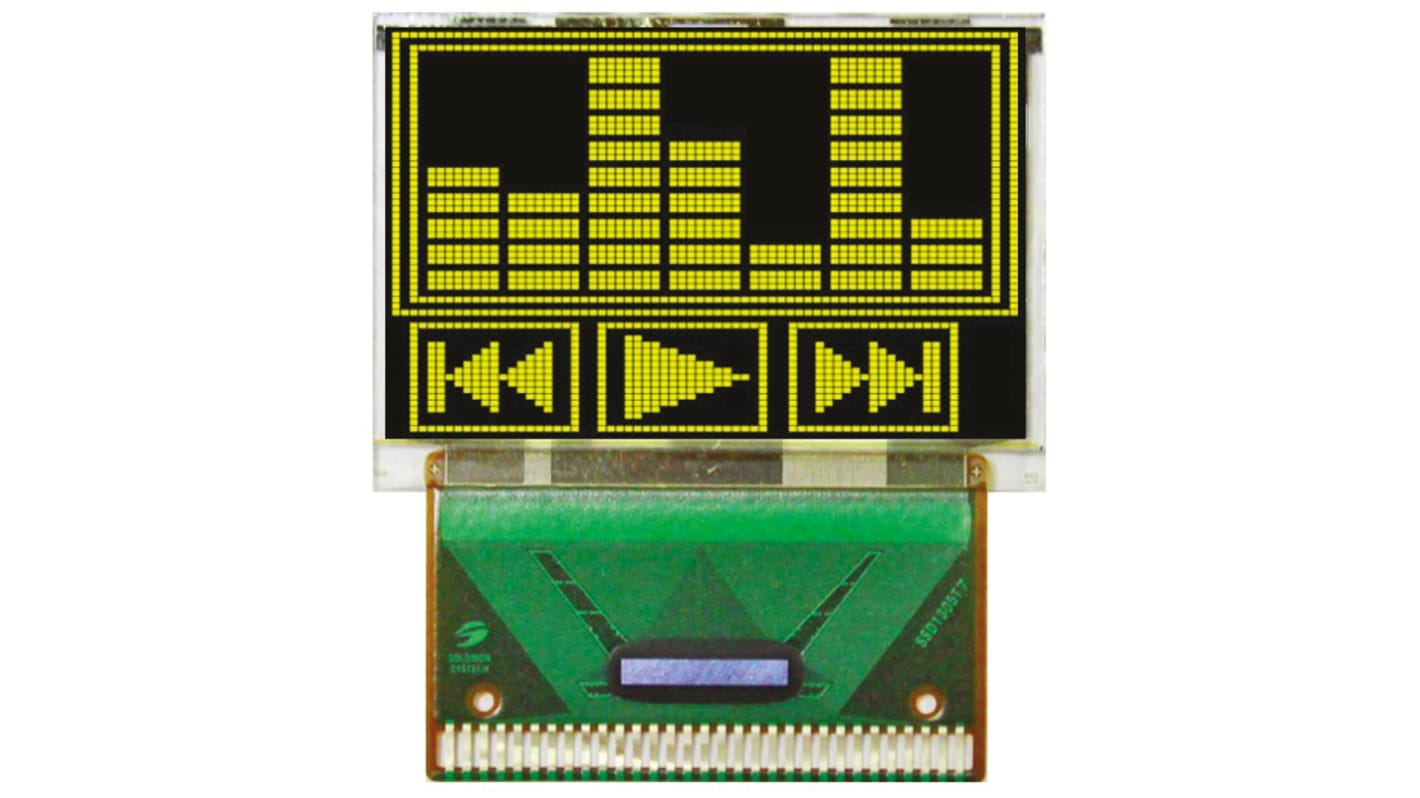 Display OLED Midas, matrice Passivo, Giallo, 96 x 64, TAB, I2C, parallelo, SPI Interface