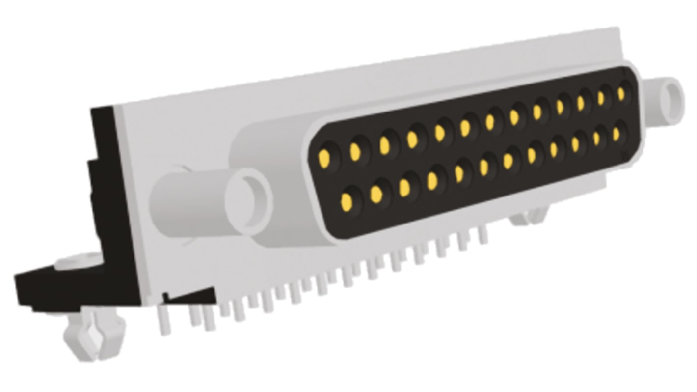 Connecteur Sub-D Femelle TE Connectivity 25 voies Traversant Angle droit