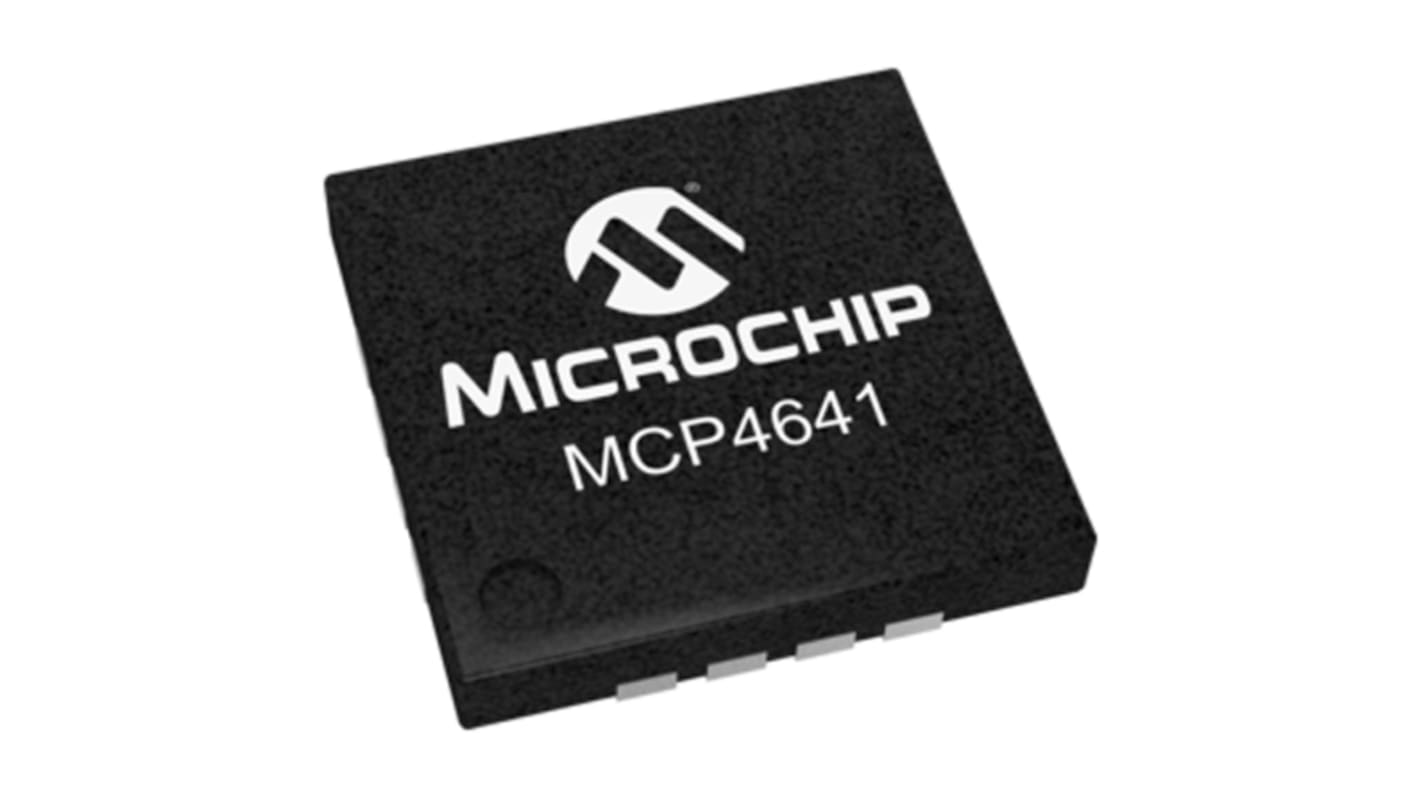 マイクロチップ,  デジタルポテンショメータ 5kΩ, 129ポジション, I2C, 16ピン QFN 4 x 4 x 0.95mm