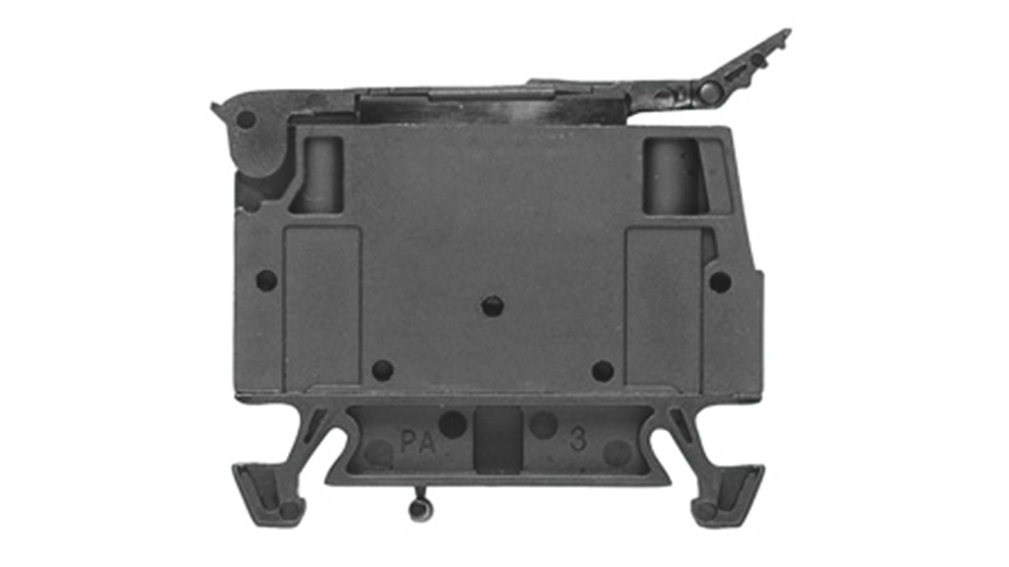 Weidmuller W Series Black Fused DIN Rail Terminal, 4mm², Single-Level, Screw Termination, Fused