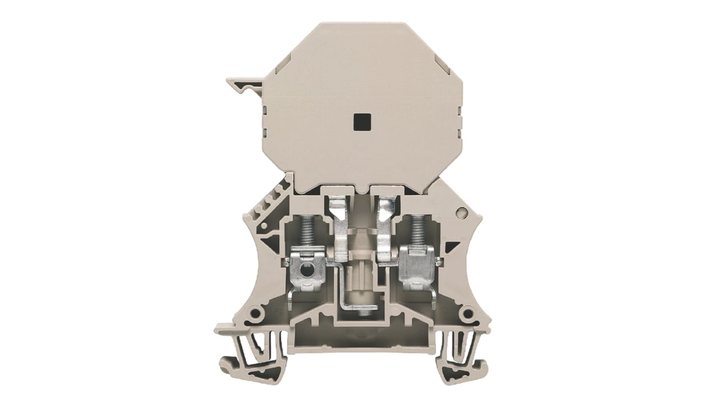 Svorkovnice na lištu DIN s pojistkou, řada: W 1 x 1/4 Béžová
