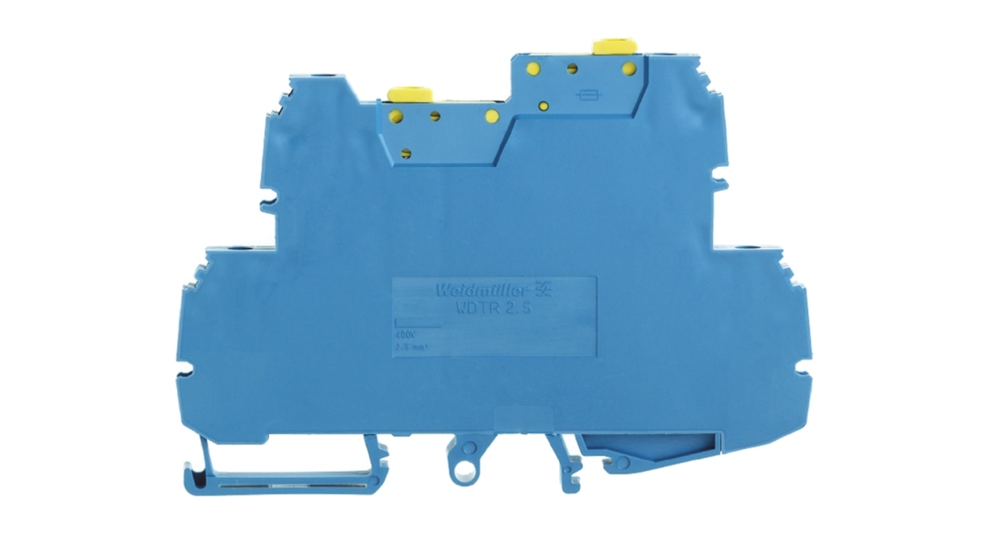 Weidmuller W Series Blue Disconnect Terminal Block, 2.5mm², Double-Level, Screw Termination