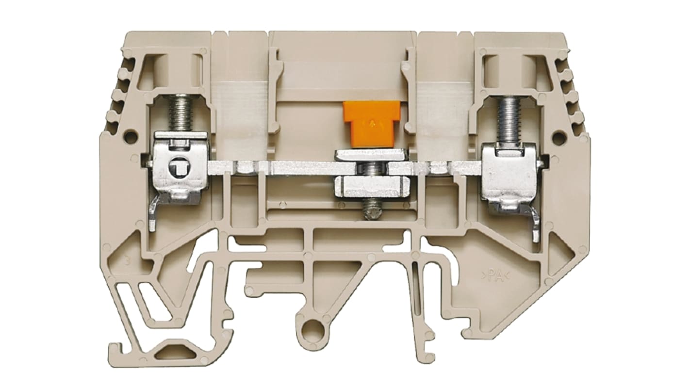 Weidmuller W Series Brown Disconnect Terminal Block, Single-Level, Screw Termination