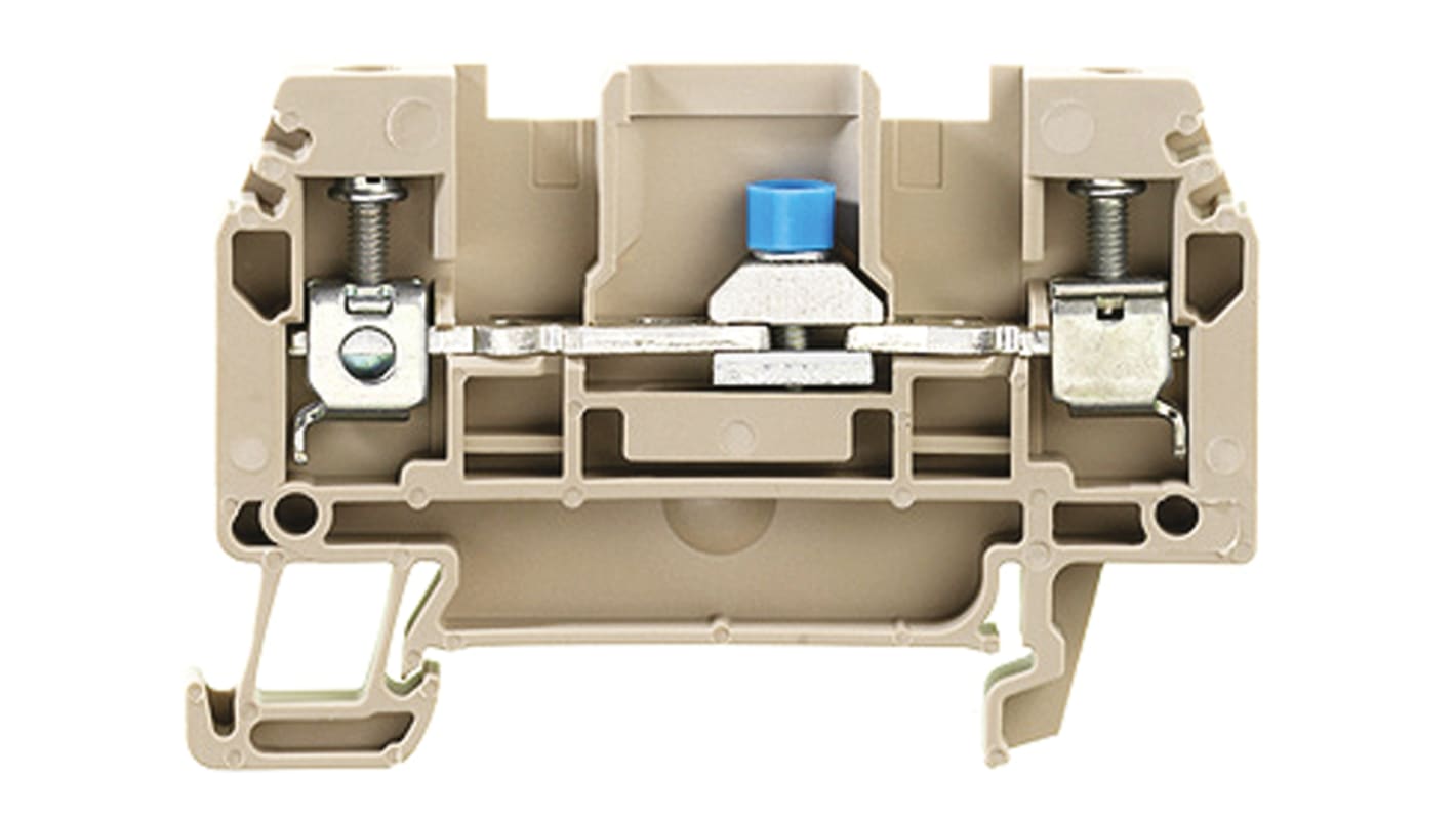 Weidmuller W Series Brown Disconnect Terminal Block, Single-Level, Screw Termination