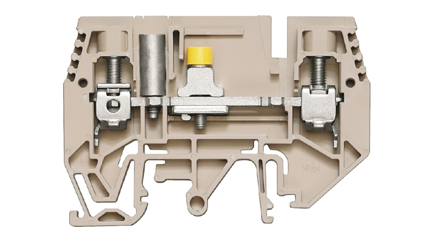 Weidmüller W Series Brown Disconnect Terminal Block, Single-Level, Screw Termination