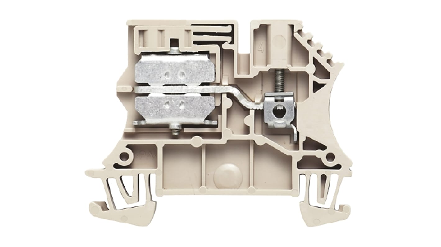 Weidmüller W Series Beige Disconnect Terminal Block, 0.5 → 4mm², Single-Level, Busbar Termination