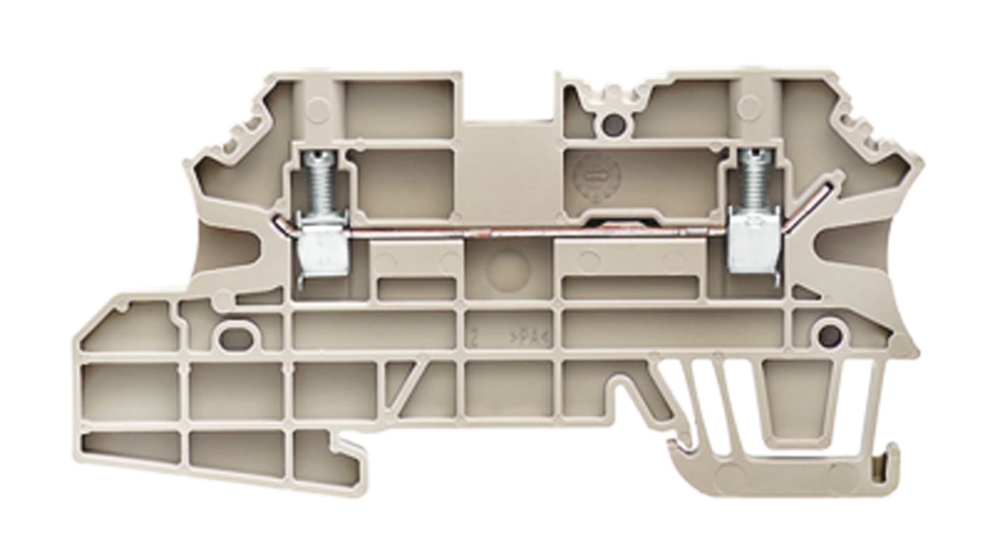 Weidmuller W Series Brown Feed Through Terminal Block, 2.5mm², Single-Level, Screw Termination