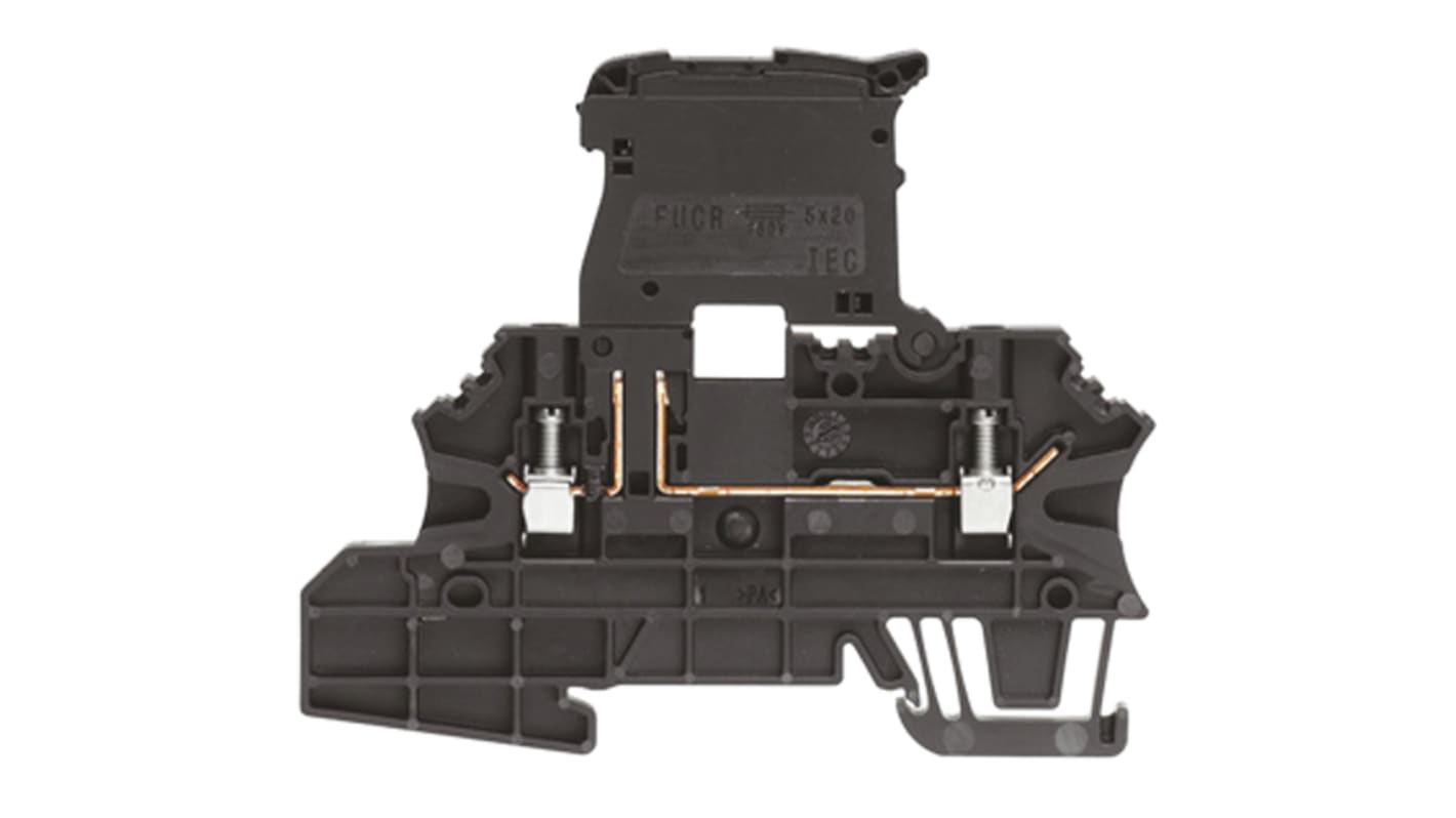 Weidmüller W Series Black Fused DIN Rail Terminal, 2.5mm², Single-Level, Screw Termination, Fused