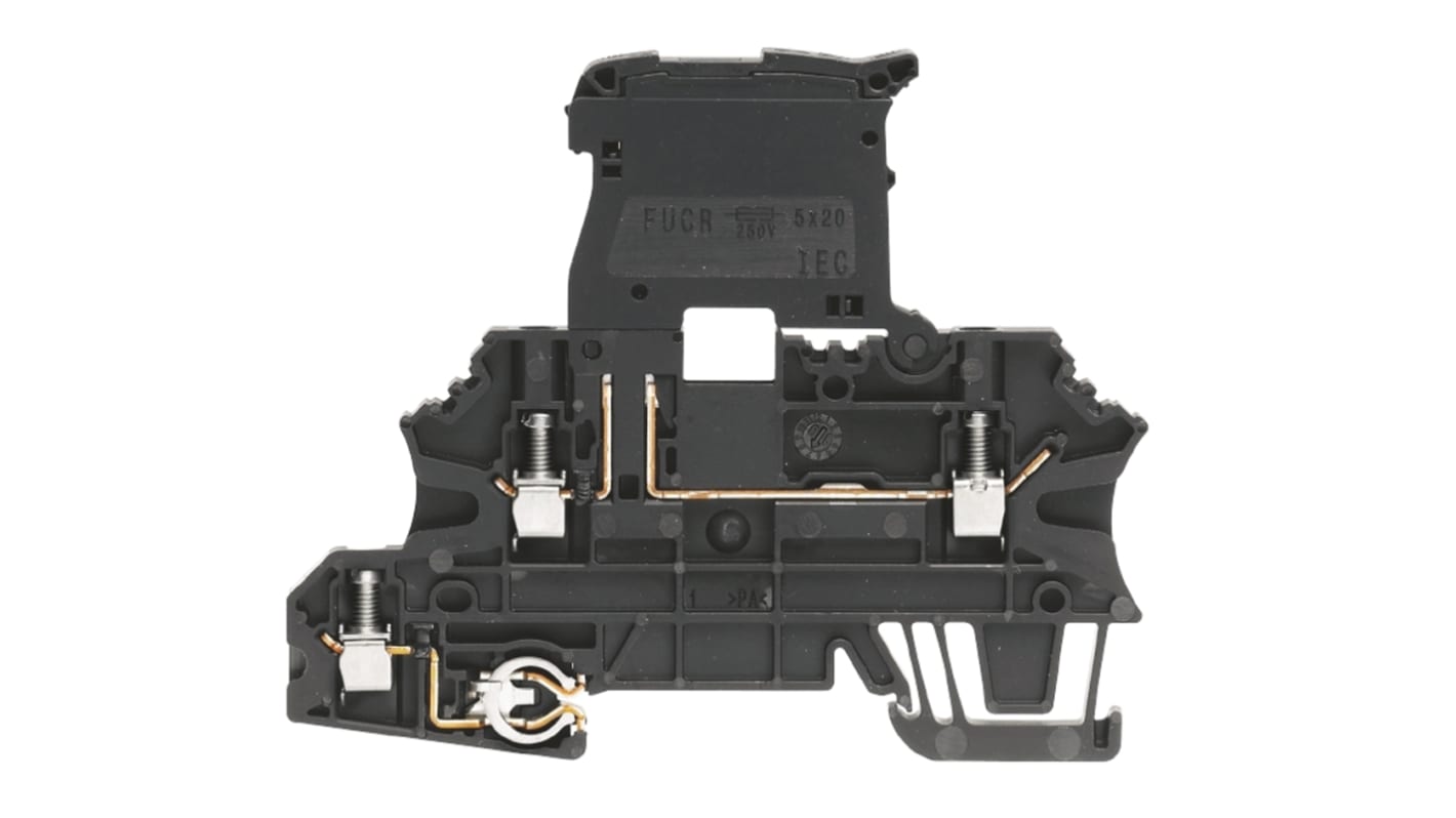 Weidmuller W Series Black Fused DIN Rail Terminal, 2.5mm², Double-Level, Screw Termination, Fused