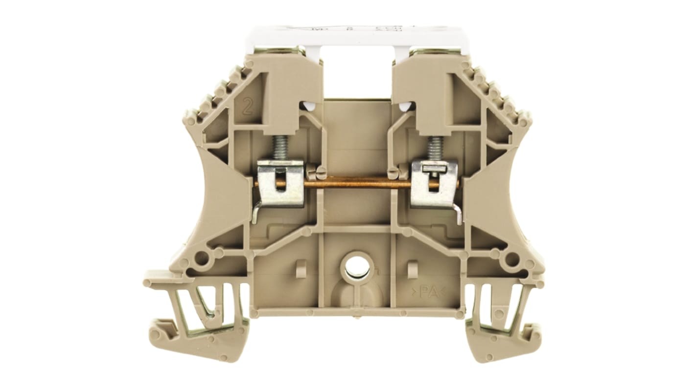 Par de bloques terminales de tensión termoeléctricos, Beige oscuro, Terminación Atornillado