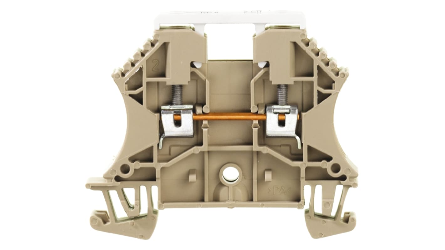 Par de bloques terminales de tensión termoeléctricos, Beige oscuro, Terminación Atornillado