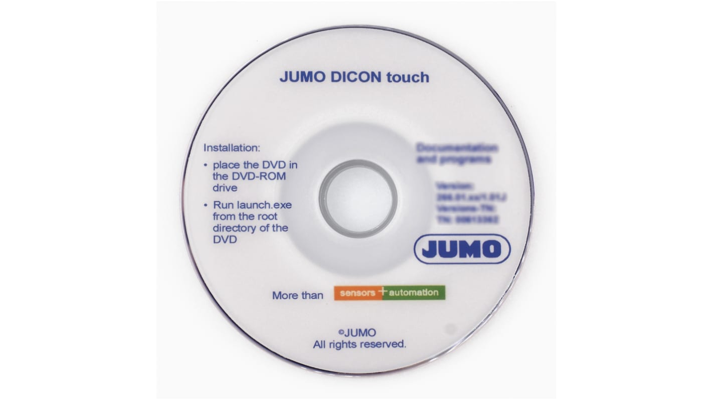 温度調節器用ソフトウェア Jumo Windows 7、Windows XP Jumo Dicon Touch B703571.0用