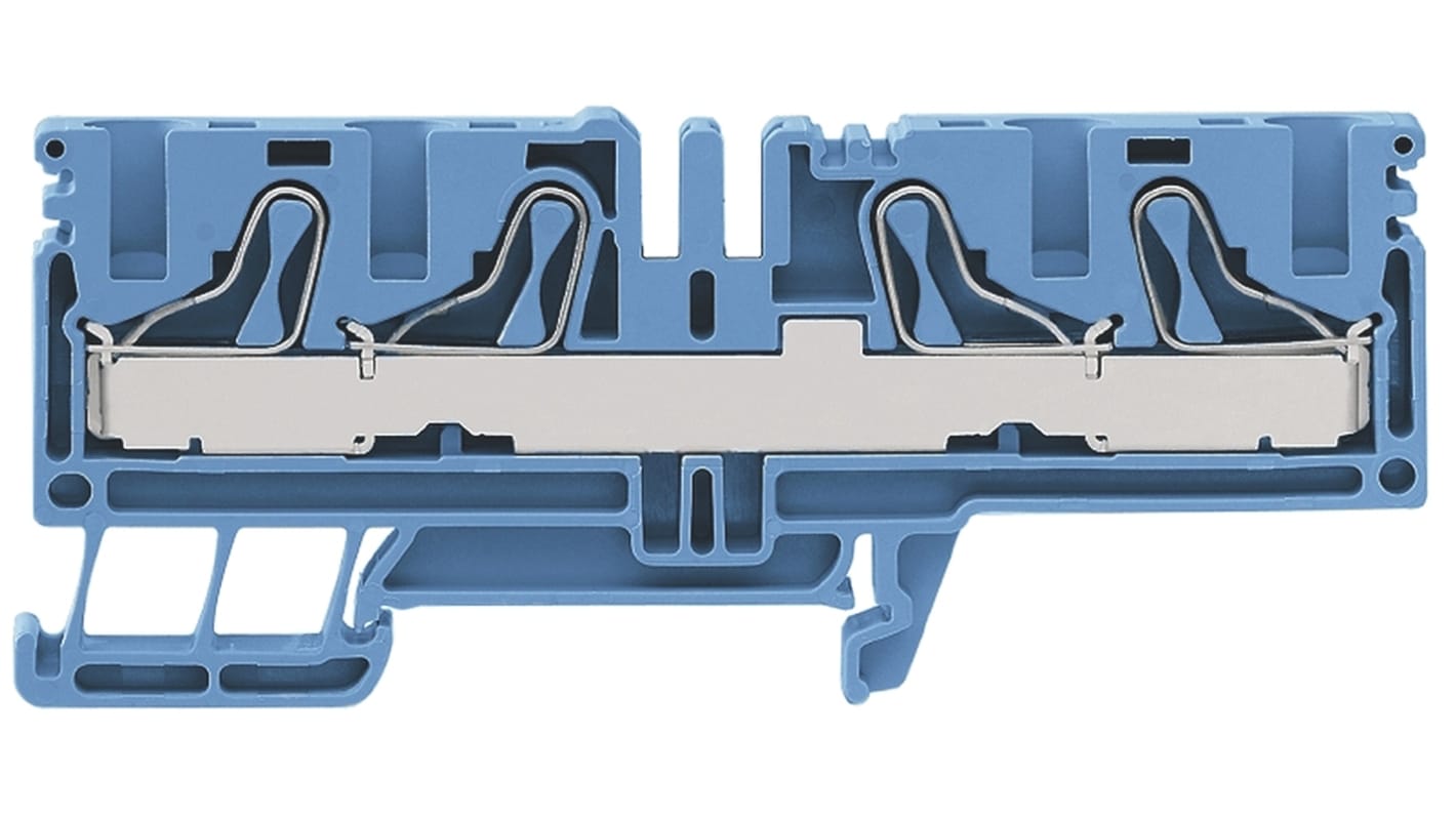 Weidmüller P Series Blue Feed Through Terminal Block, Single-Level, Push In Termination